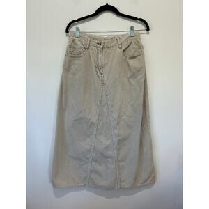 Sundance corduroy midi skirt tan size 10 cotton